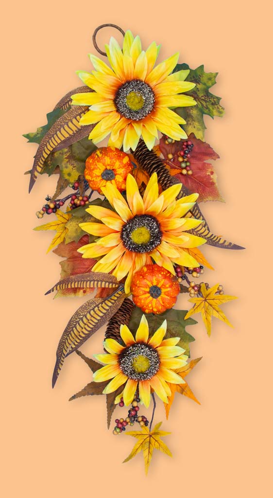 28″ Sunflower Teardrop Swag 13686 - Box of 4