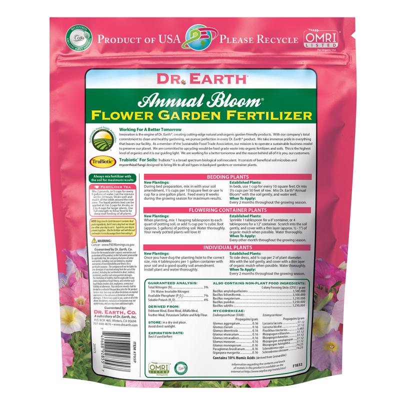 Dr Earth Annual Bloom 3-7-4 Fertilizer 4 Lbs 705P
