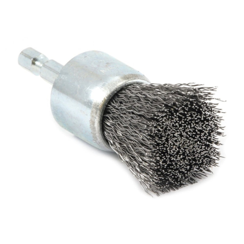 Forney 72737 End Brush Crimped 1" x .012 x 1/4" Hex Shank