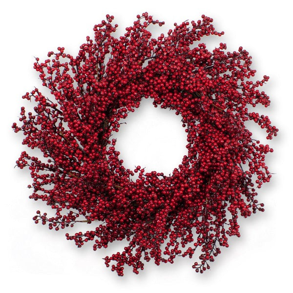 22″ Red Berry Wreath 80422 - Box of 2