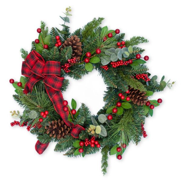 24″ Mixed Pine Wreath 80459 - Box of 2