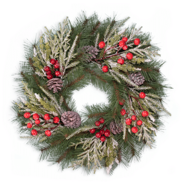 24″ PVC Pine Wreath 80465 - Box of 2