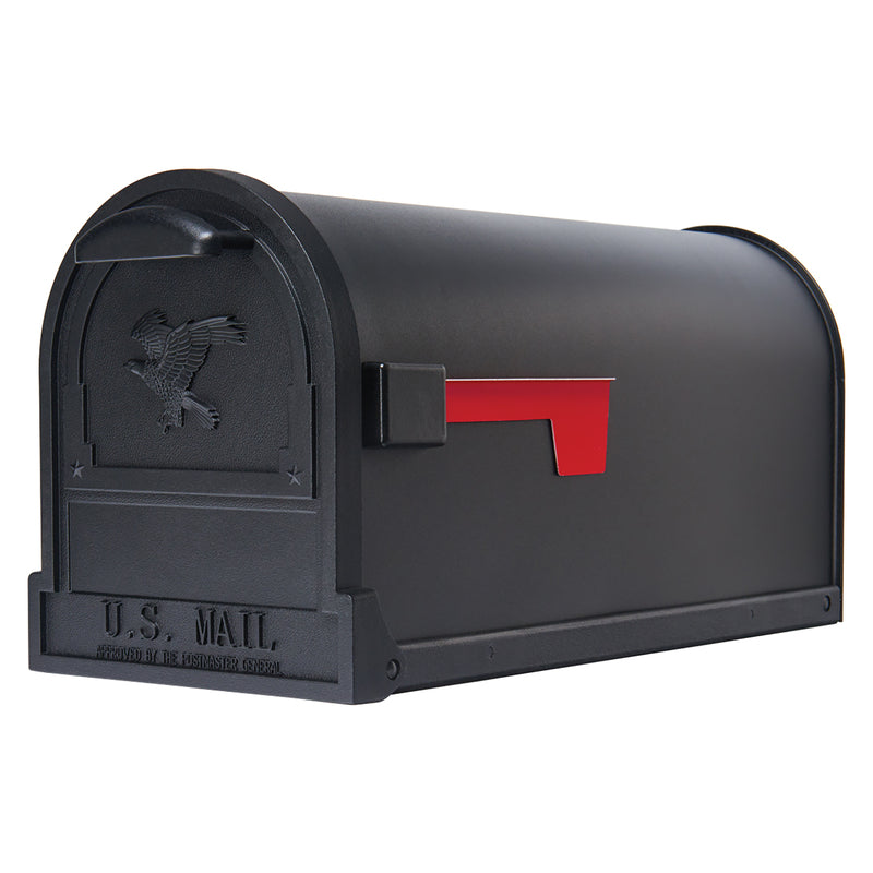Gibraltar Mailboxes Arlington Classic Galvanized Steel Post Mount Black Mailbox AR15B0AM