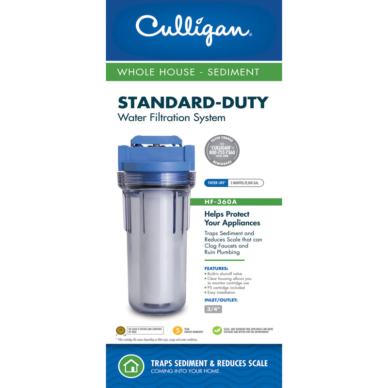 Culligan Whole House Sediment Filter Clear Housing HF-360A