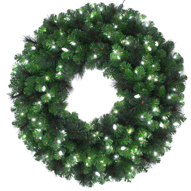 Celebrations Platinum 36 in. D LED Prelit Pure White Mixed Pine Christmas Wreath MPWR-36-WAC6PWA - Box of 2