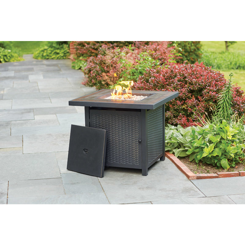 Living Accents 30 in. W Steel Square Propane Fire Pit SRGF11626B