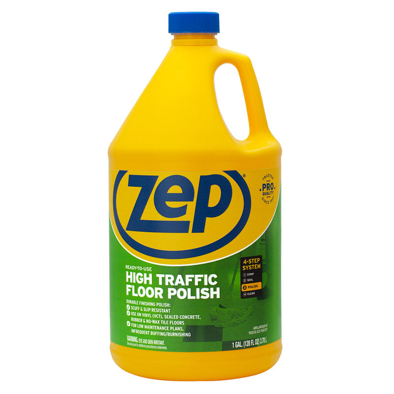 Zep High-Traffic Floor Polish Gallon ZUHTFF128 - Box of 4