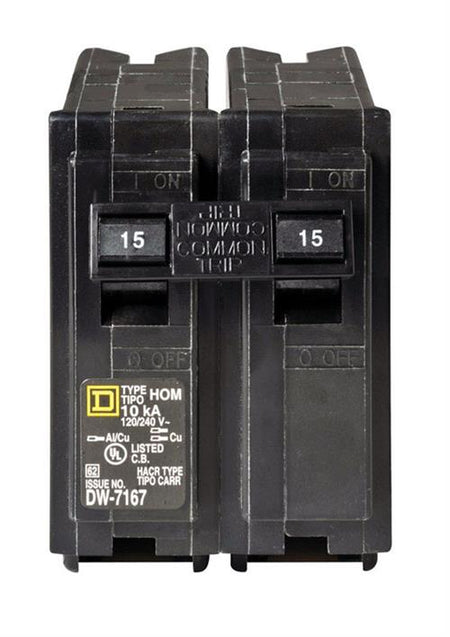 Square D HomeLine 15  Amp Plug-On Miniature Circuit Breaker HOM215CP