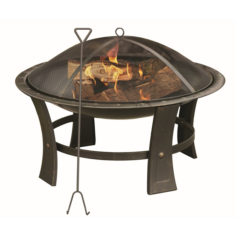 Living Accents 29 in. W Steel Round Wood Fire Pit SRFP11637