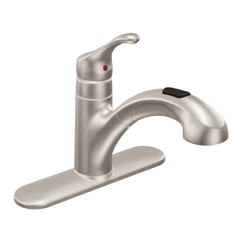 Moen Renzo One Handle Low Arc Pullout Kitchen Faucet Spot Resist Stainless CA87316SRS