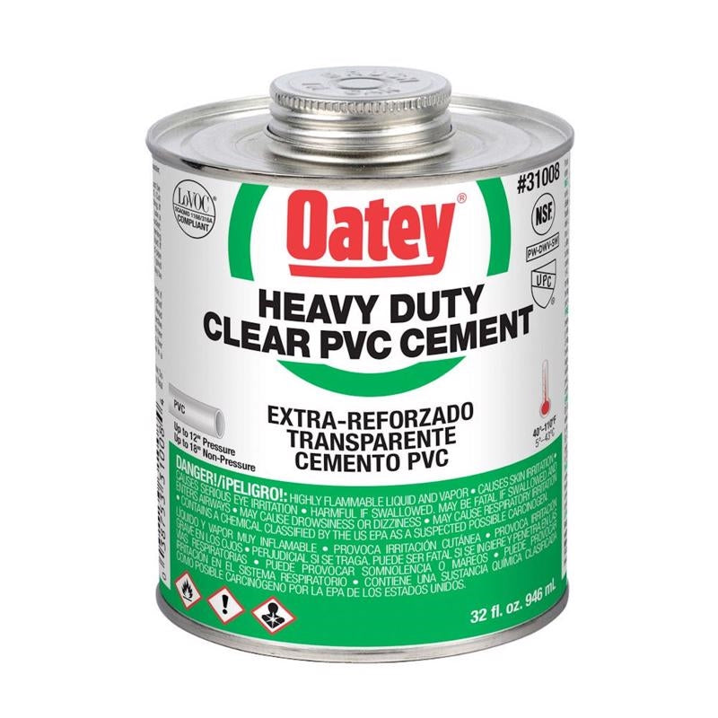 Oatey 32 Oz PVC Heavy Duty Clear Cement 31008