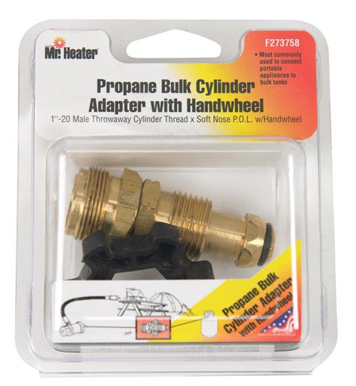 Mr Heater Propane Bulk Cylinder Adapter with Handwheel F273758
