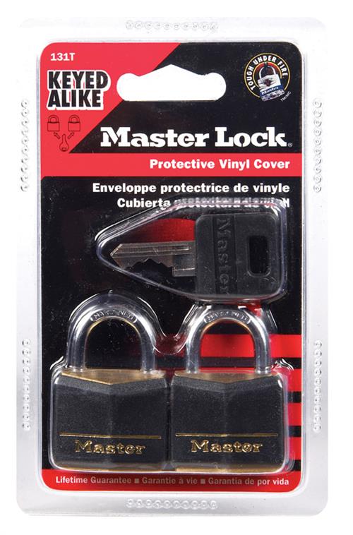 Master Lock 1-3/16 In. Wide Covered Solid Body Padlock 2-Pack 131T