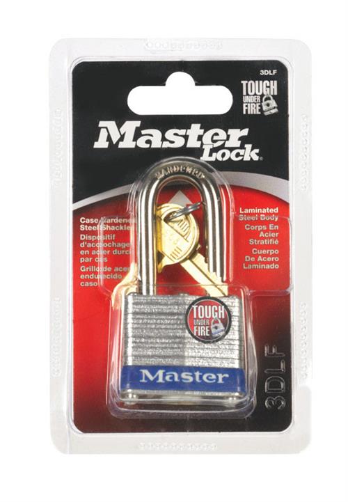 Master Lock 1-9/16in Wide Laminated Steel Pin Tumbler Padlock 1-1/2 Shackle 3DLF