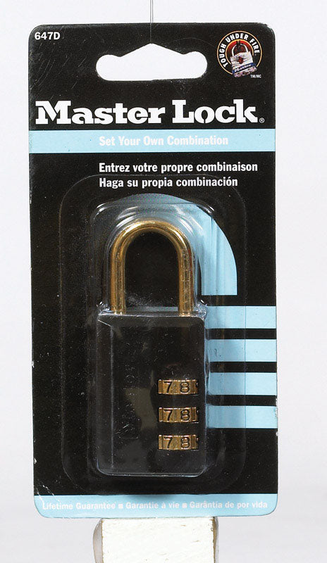 Master Lock 1-3/16in Wide Set Your Own Combination Lock 647D