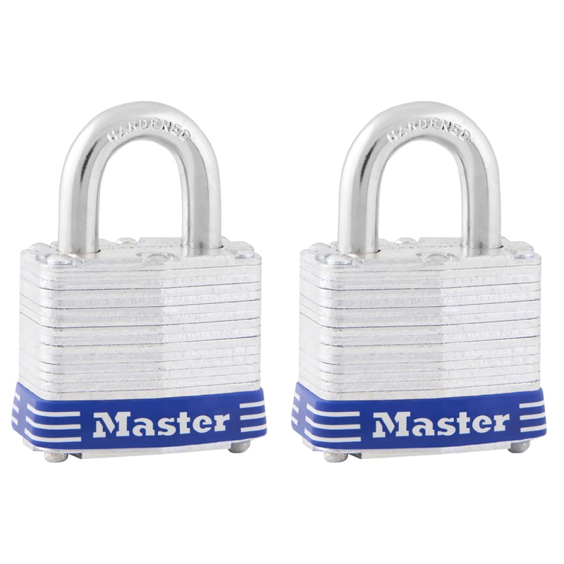 Master Lock 1-9/16 In Laminated Steel Pin Tumbler Padlock 2-Pack 3T