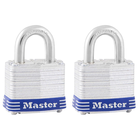 Master Lock 1-9/16 In Laminated Steel Pin Tumbler Padlock 2-Pack 3T