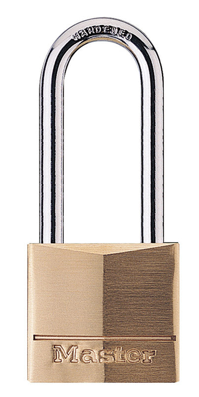 Master Lock 1-9/16in Wide Solid Brass Body Padlock 2in Shackle 140DLH