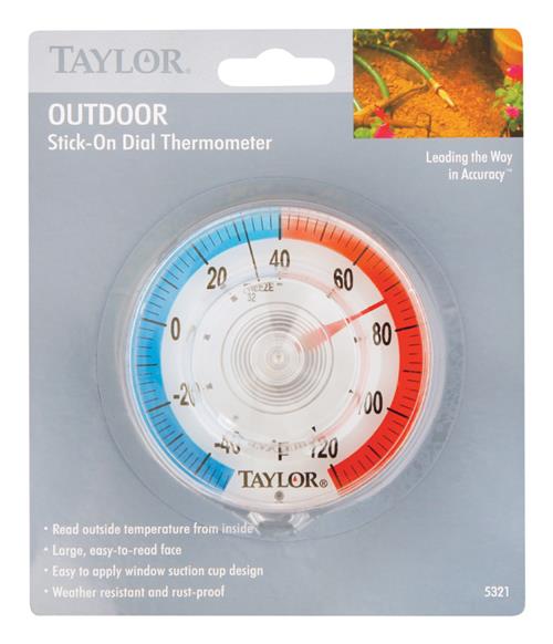 thumbnail image 2 of Taylor 5321N 3-1/2 Inch Stick-On Window Thermometer - Indoor/Outdoor 2 of 6