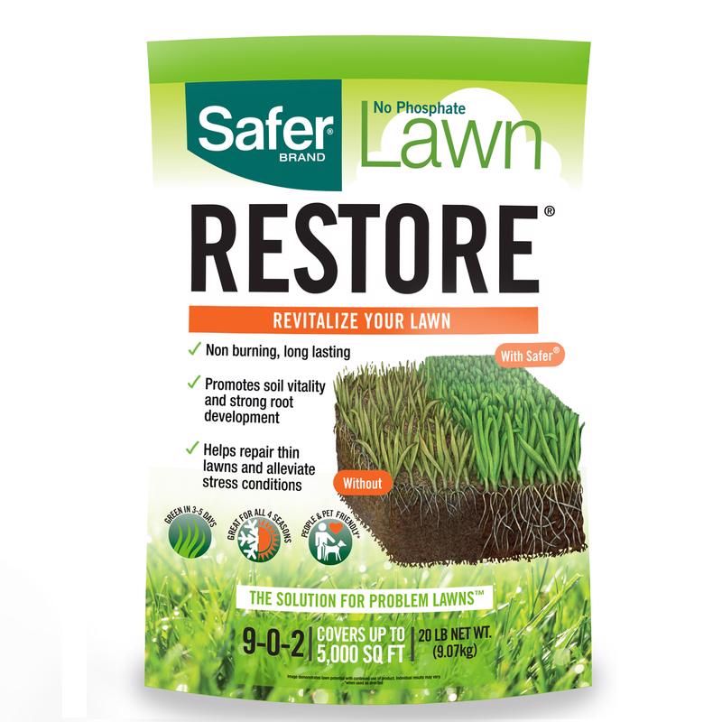 Safer Brand 20 Lb Lawn Restore All-Purpose Lawn Fertilizer for All Grasses 9335