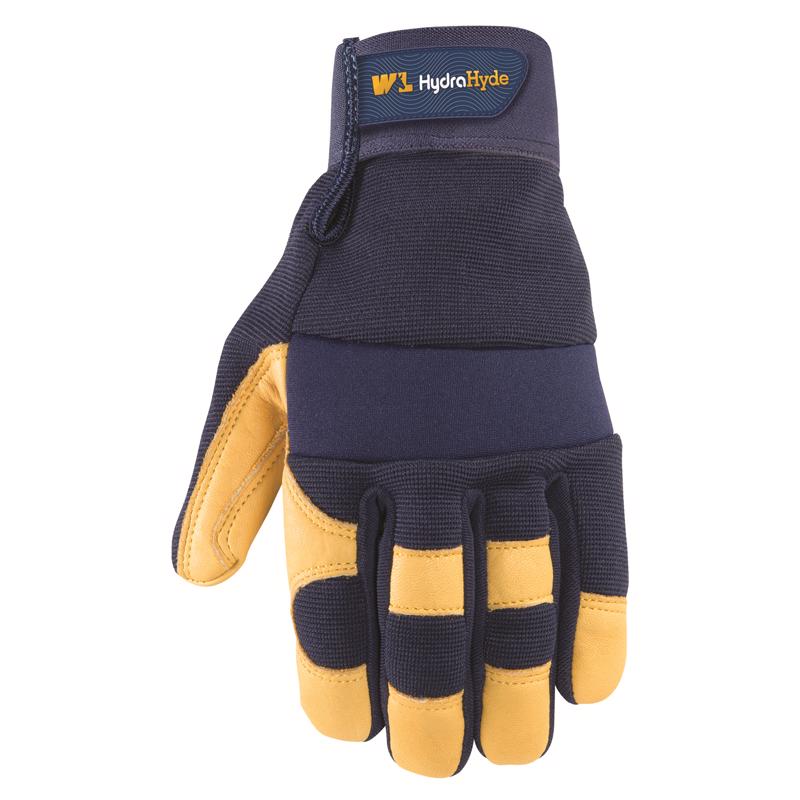 Wells Lamont 3207 HydraHyde Men's Water-Resistant Work Gloves Blue/Yellow