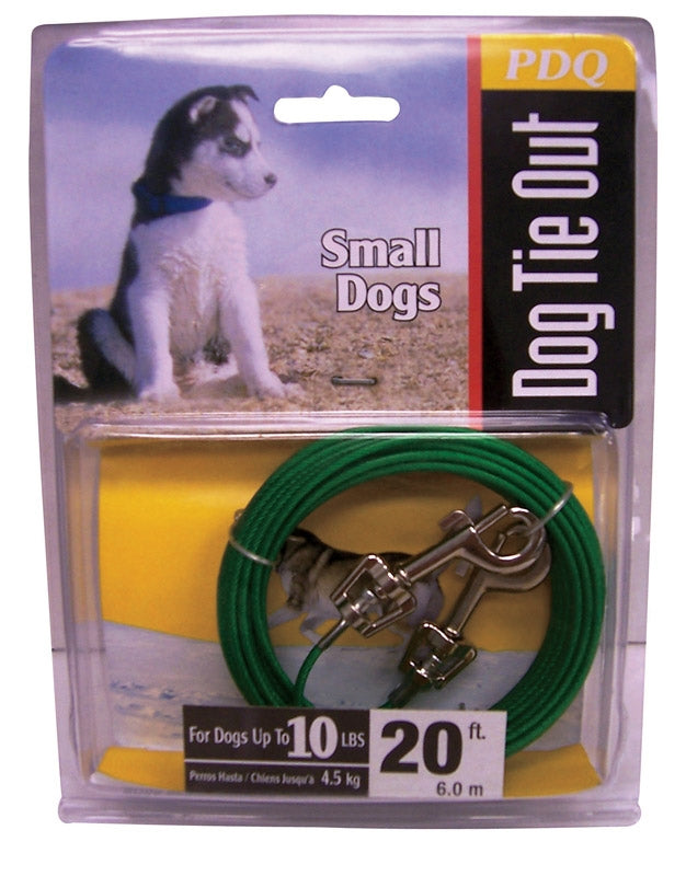 PDQ Small Dog Tie Out Cable 20 Ft Q2220-000-99