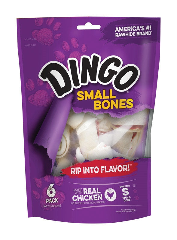 Dingo Original Small Rawhide Bones 6-Pack 95005