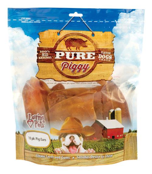 Loving Pets Pure Piggy Pig Ears 10-Pack 5632