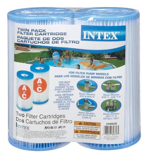 Intex Type A Filter Cartridge 2-Pack 29002E