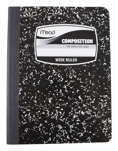 Mead Black Marble Composition Book 09910 - Box of 12