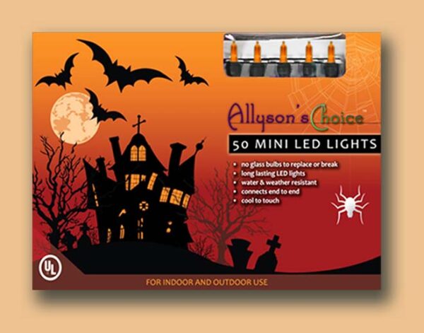 Allyson's Choice  50 LED Mini Light Set – Purple / Orange / Green 00440 - Box of 6
