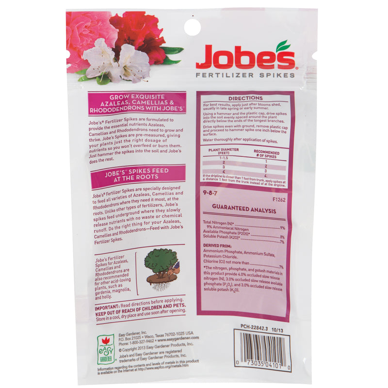 Jobe's Spikes Azaleas, Camelias & Rhododendrons Root Feeder 10-Pack 04101