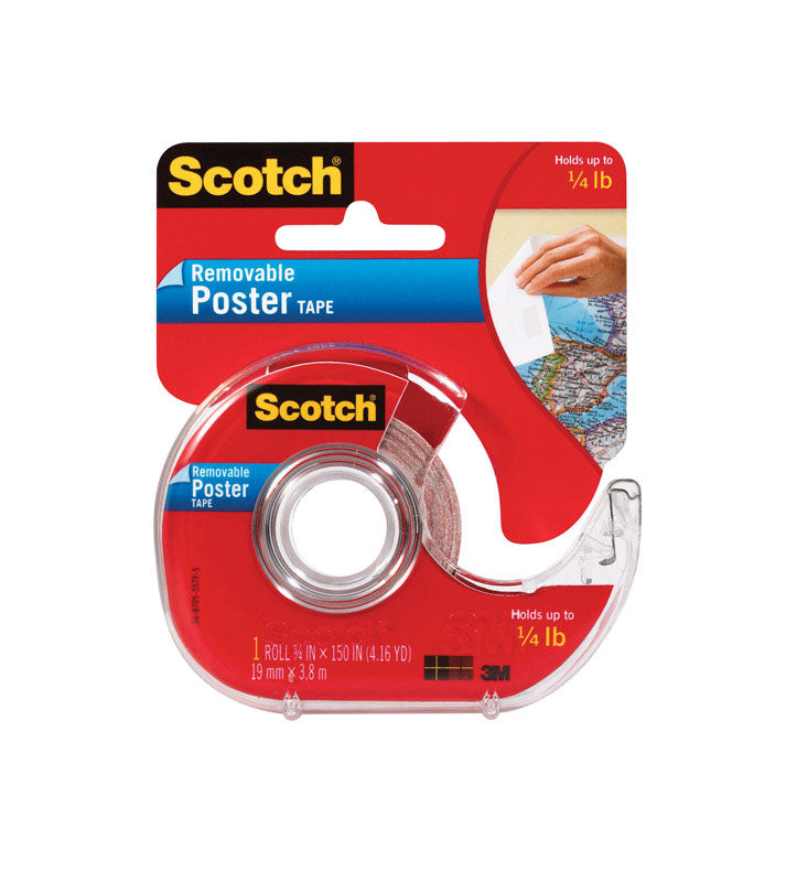3M Scotch Double Sided 3/4 in. W X 150 in. L Poster Tape Clear 109 - Box of 6