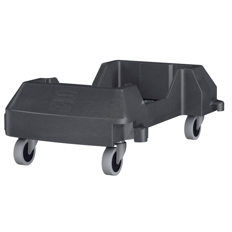 Rubbermaid Slim Jim Gray Resin Wheeled Garbage Can Dolly 1980602