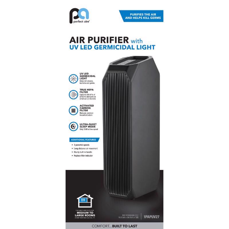 Perfect Aire Carbon True HEPA Air Purifier 222 sq ft 1PAPUV27