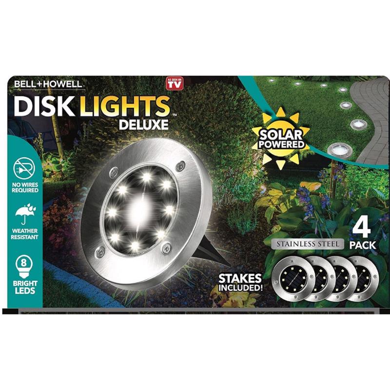 Bell + Howard Solar Powered Disk Lights Deluxe 4-Pack 2016