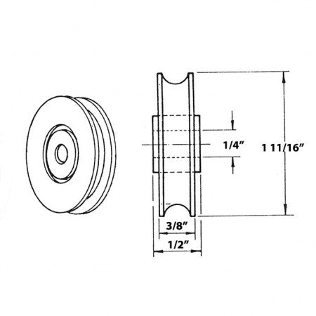 Barton Kramer 1-11/16 in. Nylon Wheel for Sliding Glass Door Roller Assemblies 32