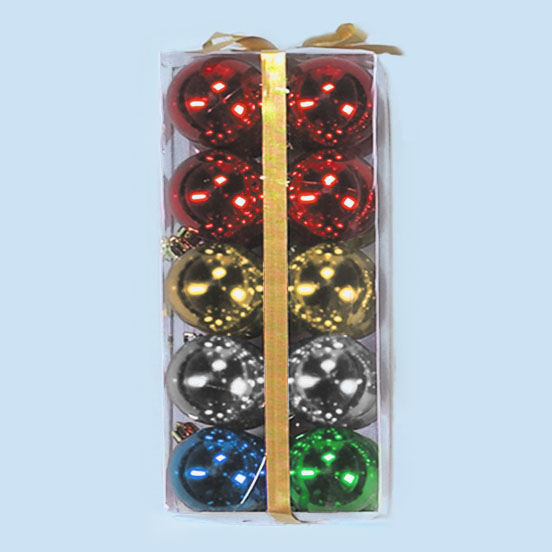 50mm Shiny Unbreakable Plastic Christmas Tree Balls – Multi 35550
