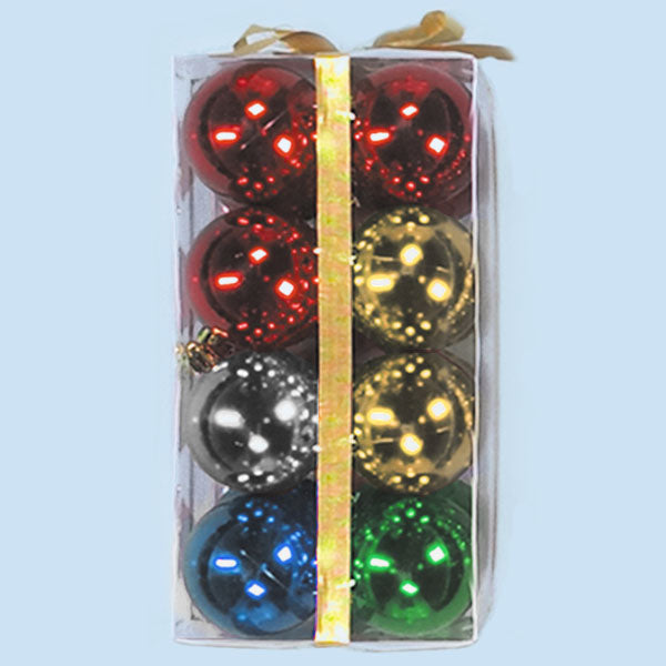 60mm Shiny Unbreakable Plastic Christmas Tree Balls – Multi 35560