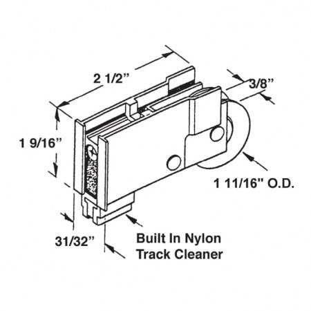 Barton Kramer 477 Alcan Glass Door Roller Assembly