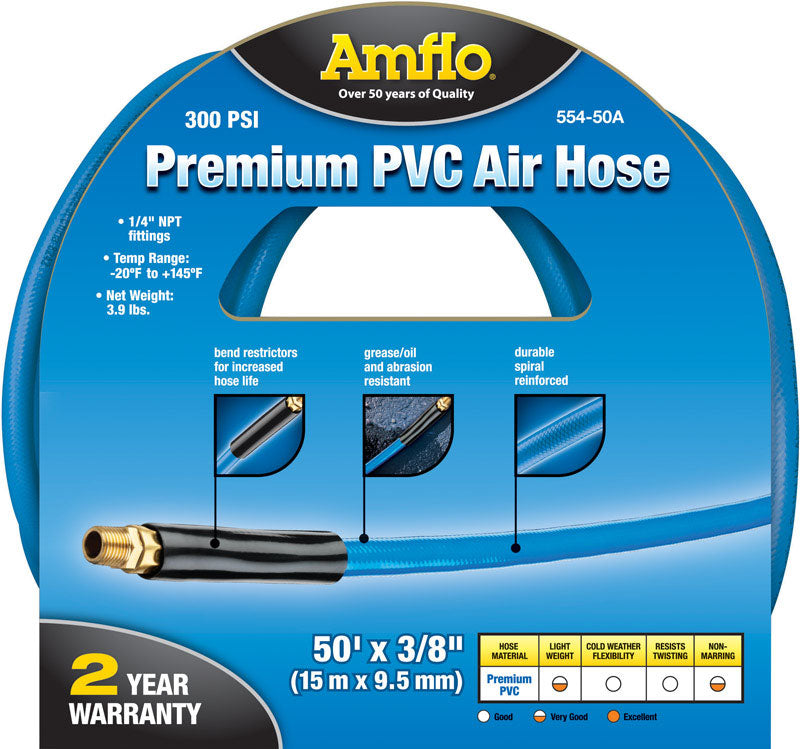Amflo Premium PVC Air Hose 3-8 Inch x 50 Ft 554-50A-2