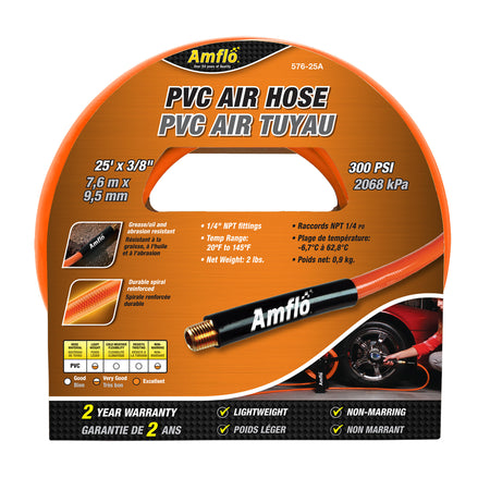 Amflo Orange Glow PVC Air Hose 3-8 In. x 100 Ft 576-100A-1