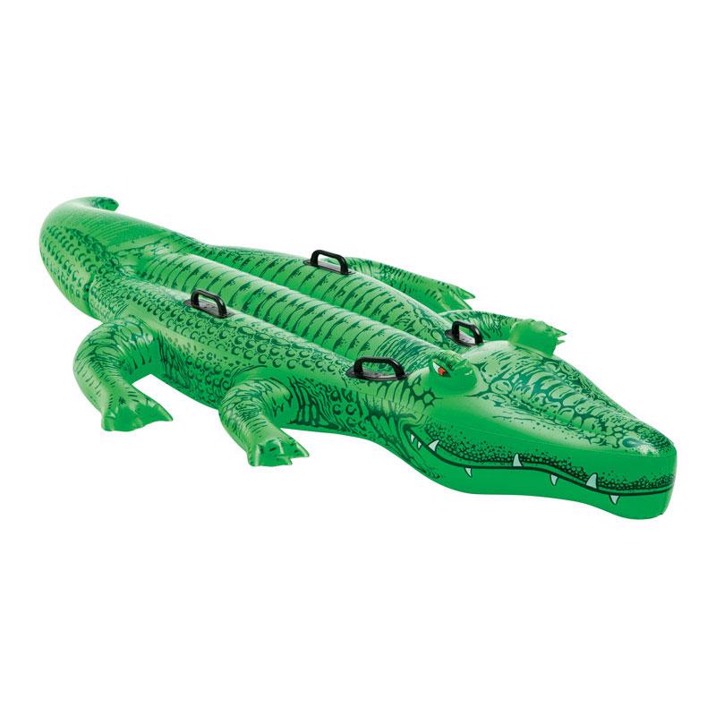 Get ready for a wild ride with the Intex Green Giant Gator Ride-On Pool Float 58562EP.