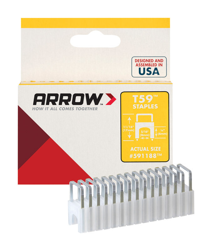 Arrow T59 1-4 X 5-16 Inch Insulated Cable Staples 300-Pack 591188