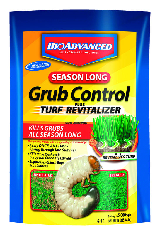 BioAdvanced 700710S Season Long Grub Control & Turf Revitalizer Granules 12 Lbs