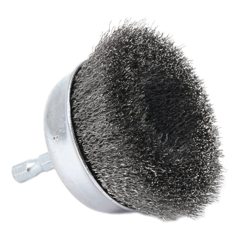 Forney 72732 Cup Brush Crimped 3" x .008 x 1/4" Hex Shank