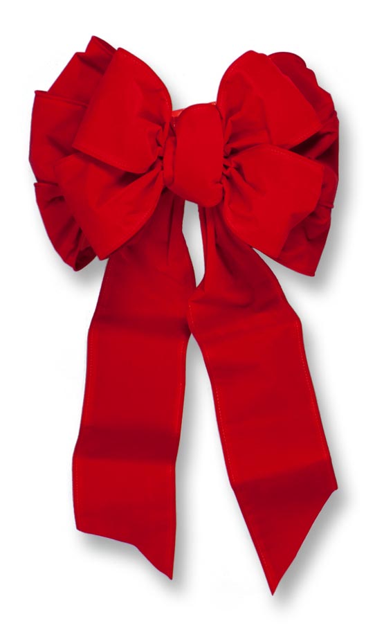 Red Velvet Deluxe Wired 11 Loop Holiday Bow