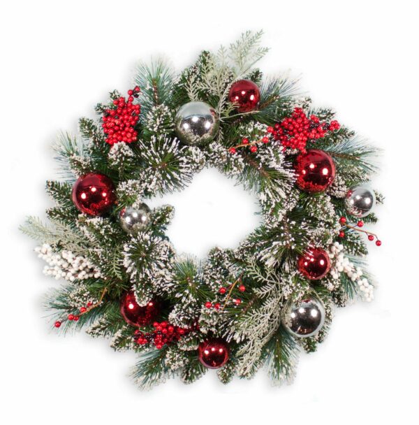 24″ Mixed Pine Wreath 80446 - Box of 2