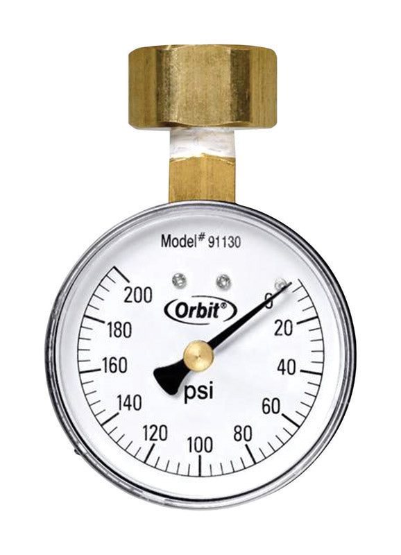 Orbit Pressure Gauge 3/4 in. 200 PSI 91130