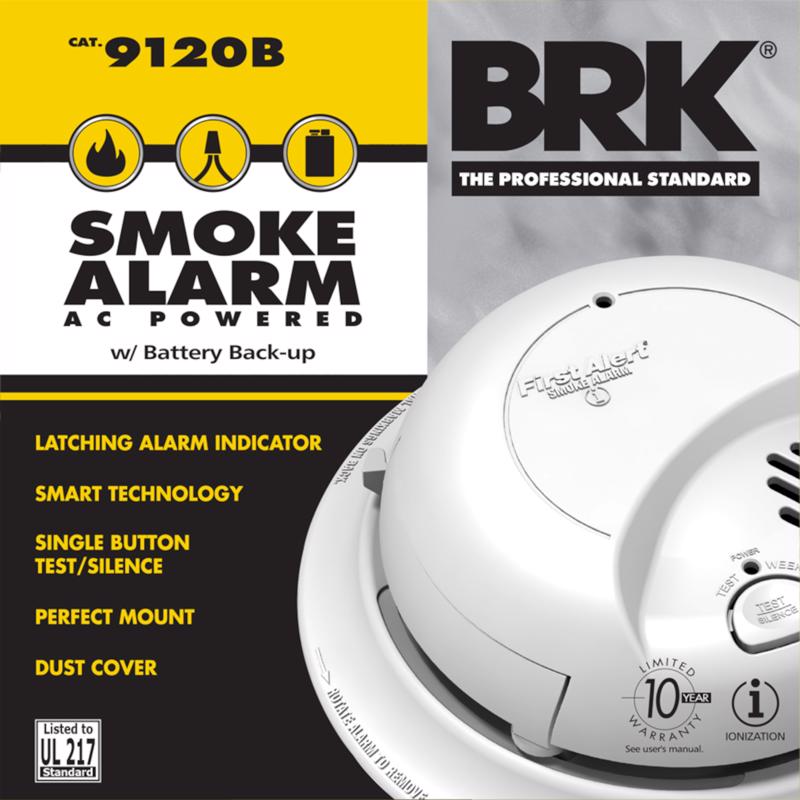 First Alert Hardwired Smoke Alarm with Battery Backup 9120B-12ST